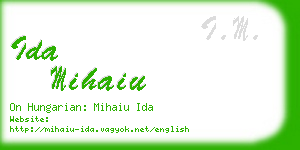 ida mihaiu business card